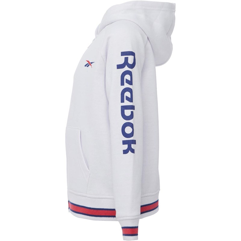 Buy Reebok Girls Vector Full Zip Hoodie White