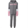Reebok Junior Glitter Logo Hoodie And Joggers Set Medium Heather Grey
