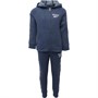 Reebok Junior Classic Logo Taped Fleece Suit Navy