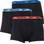 Reebok Mens Frasier Performance Three Pack Shorts Trunks Black/Aqua/Orange/Blue