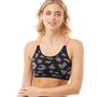 Reebok Womens Jenna Seamless Performance Print Crop Top Black/Animal/Neon Cherry