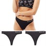 Reebok Womens Kali Three Pack Seamless Performance Thongs Black