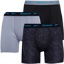 Reebok Mens Zion Performance Three Pack Medium Trunks Black/Black Print/Solid Grey