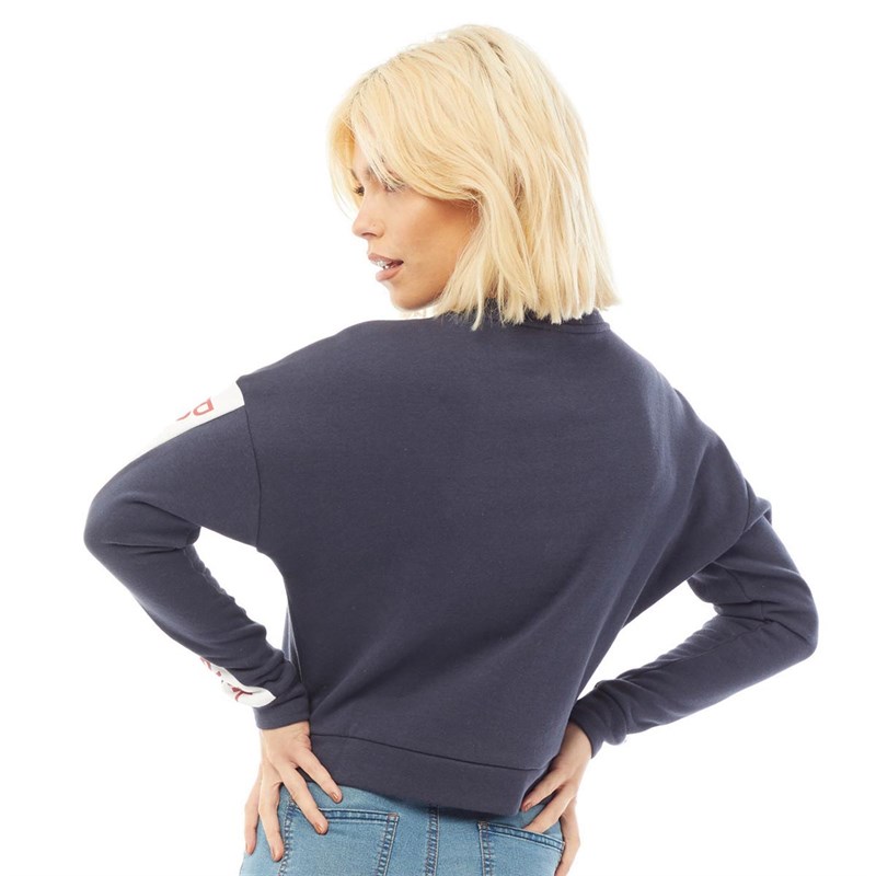 Reebok Womens Linear Logo Sweatshirt Heritage Navy