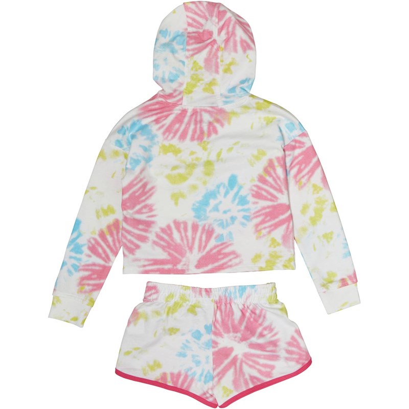 Reebok Kids Cropped Tie Dye Hoodie Set Carmine Rose