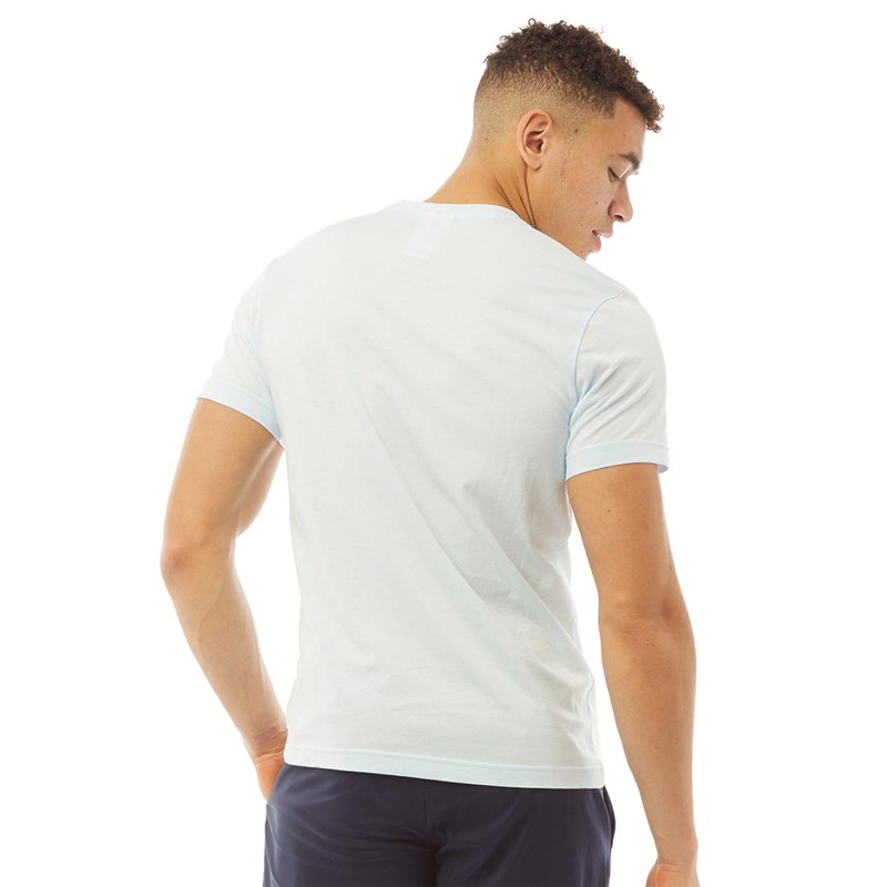 Reebok Mens Graphic Series Linear Logo T-Shirt Glacier Blue