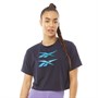 Reebok Damskie Boxy T-shirty Niebieski