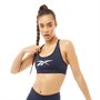 Reebok Womens Hero Medium-impact Racer Bra Top Vector Navy
