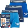 Reebok Mens Gian Performance Three Pack Medium Trunks Batik Blue/Court Blue/Essential Blue