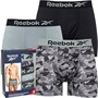 Reebok Mens Deandre Performance Three Pack Medium Trunks Black/Black Print/Pure Grey