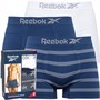 Reebok Mens Umar Seamless Performance Three Pack Trunks Batik Blue/Stripe/White