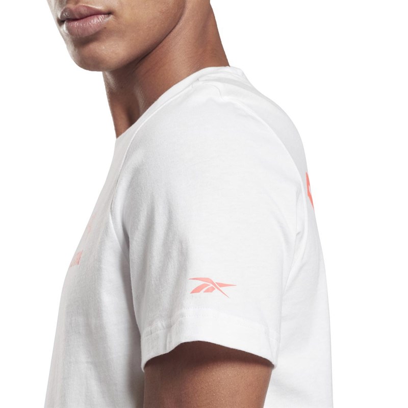 Reebok Herren Deadlift Graphic Logo T-Shirts Weiß