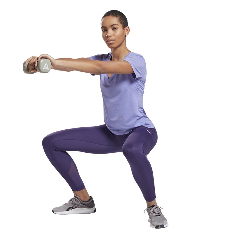 Reebok Womens One Series Activchill Athletic Training T-Shirt Hyper Purple
