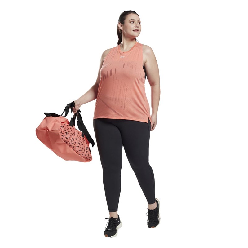 Reebok Womens Plus Size One Series Burnout Speedwick Training Tank Twist Coral