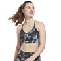 Reebok Womens Meet You There Light Support Printed Sports Bra Black