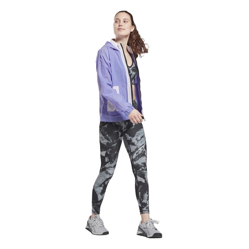 Reebok Womens Meet You There Light Support Printed Sports Bra Black