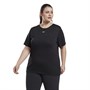 Reebok Womens Plus Size One Series Burnout Speedwick Training T-Shirt Black