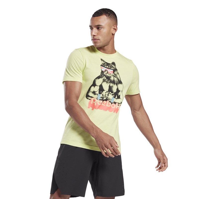 Reebok Heren Animal Graphic T-shirts Groen