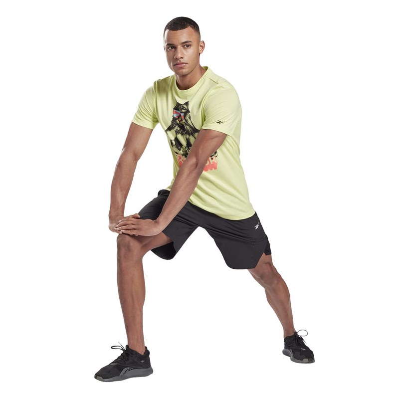 Reebok Heren Animal Graphic T-shirts Groen