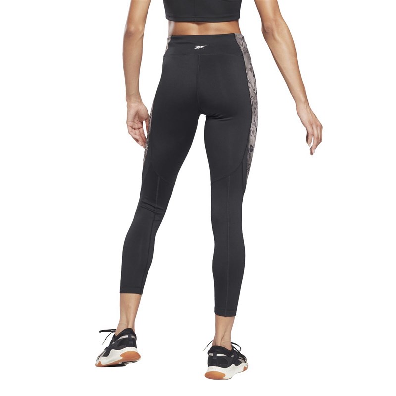 Reebok Womens Modern Safari Panel Speediwck Training Tight Leggings Black/Boulder Grey