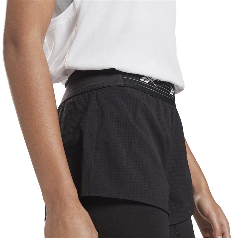 Reebok Womens One Series Epic Lightweight 2 In 1 Training Shorts Black
