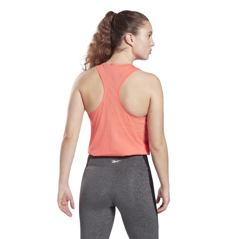 Reebok Womens Training Essentials Graphic Vector Training Tank Twist Coral
