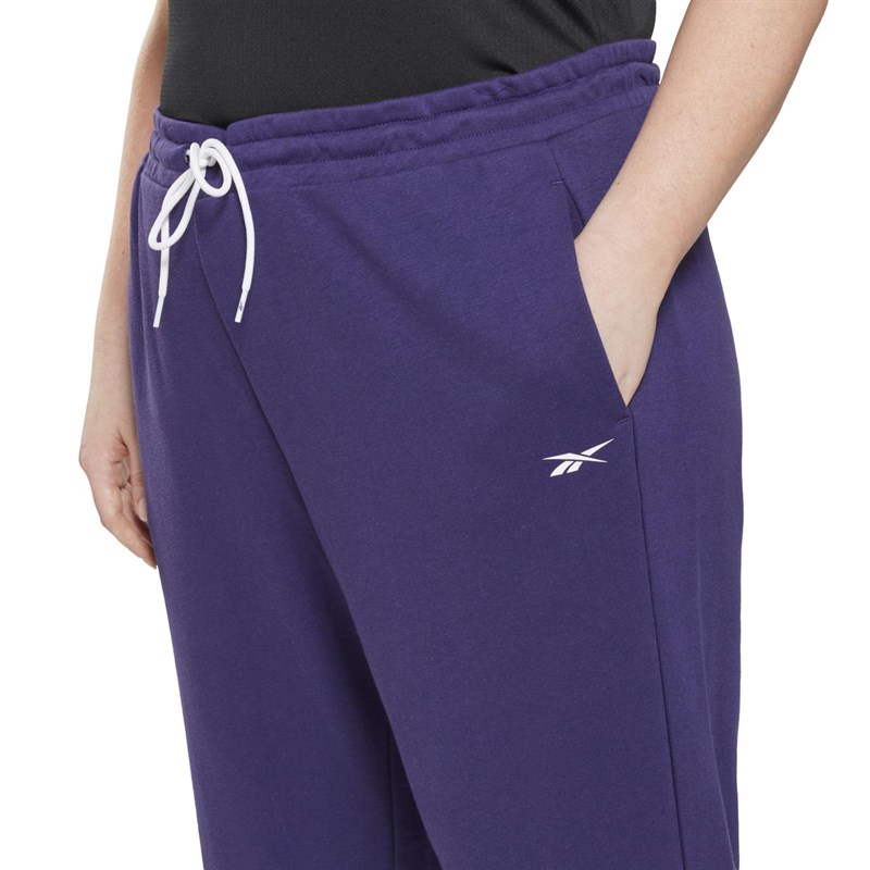 Reebok Womens Training Essentials Linear Logo French Terry Training Pants Dark Orchid