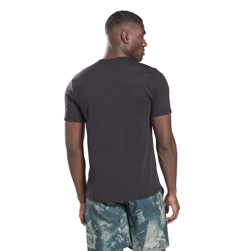 Reebok Mens One Series Track Graphic Speedwick Training T-Shirt Black