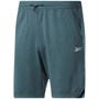 Reebok Mens Workout Ready Melange Knitted Speedwick Training Shorts Mid Pine