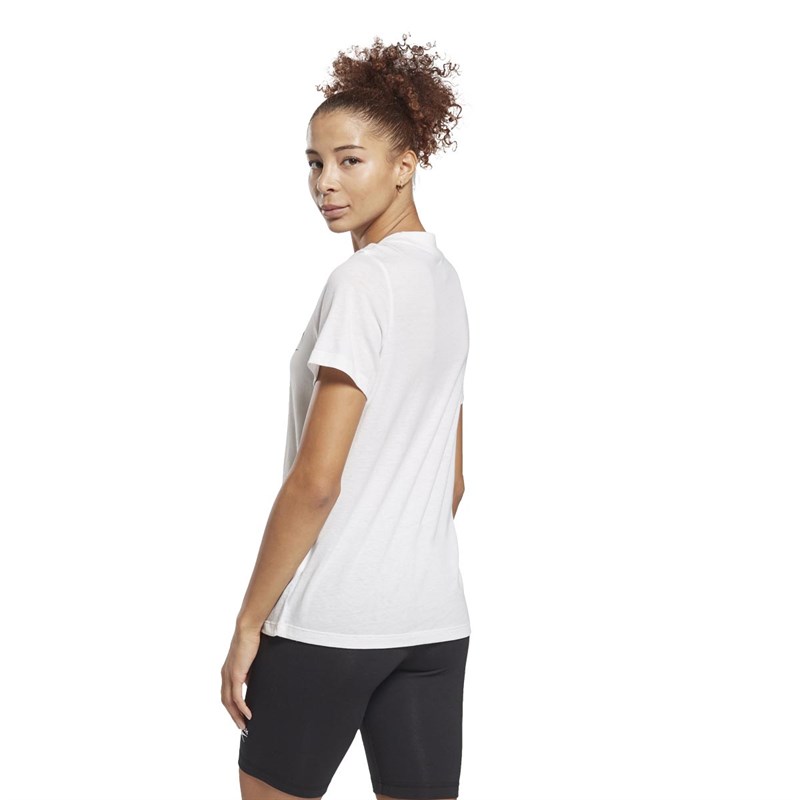 Reebok Womens Workout Elements Identity Big Logo Training T-Shirt White