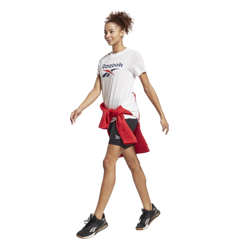 Reebok Womens Workout Elements Identity Big Logo Training T-Shirt White