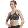 Reebok Womens Workout Ready Light Support Printed Padded Sports Bra Black
