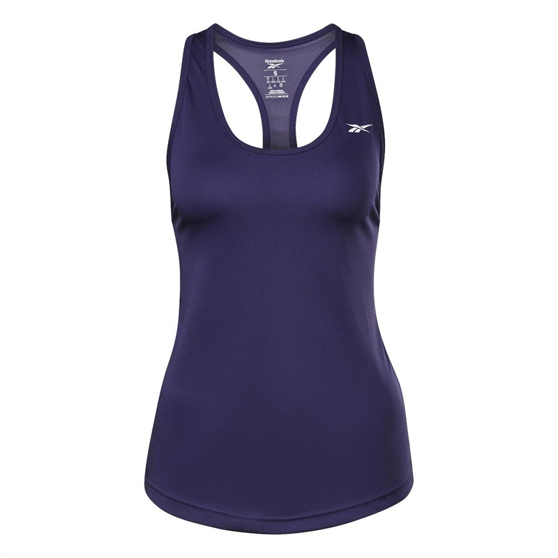 Reebok Womens Workout Ready Us Perform Mesh Training Tank Dark Orchid