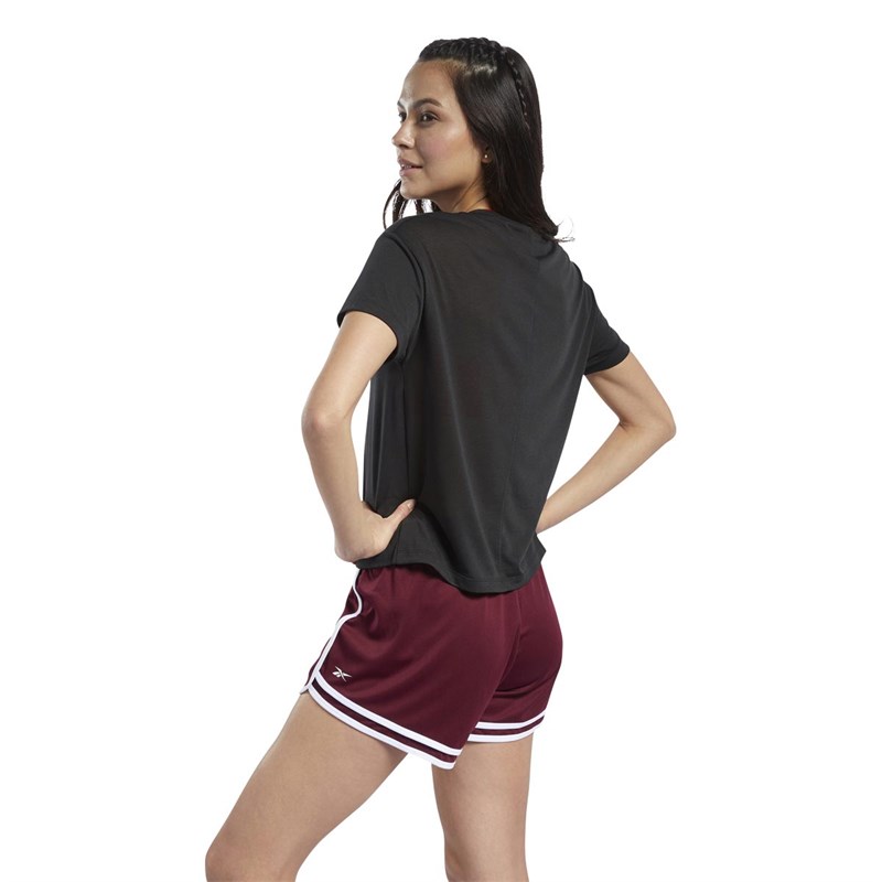Reebok Womens Workout Ready Supremium Big Logo Speedwick Training Top Black