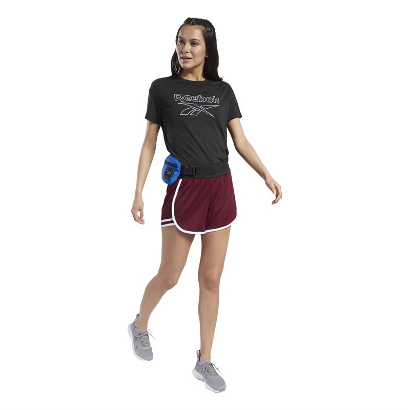 Reebok Womens Workout Ready Supremium Big Logo Speedwick Training Top Black