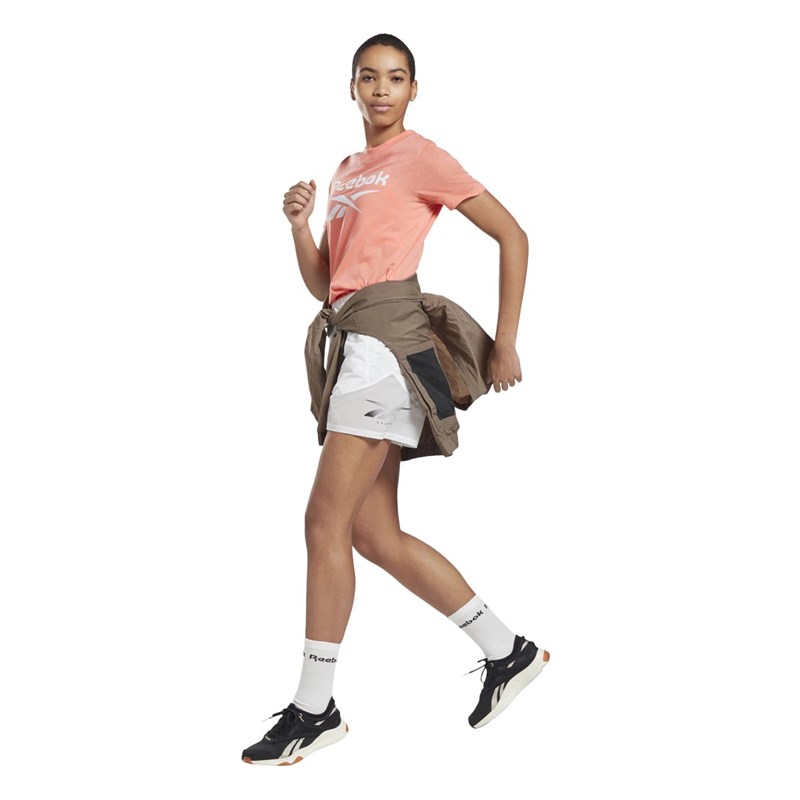 Reebok Damen Workout Elements Identity Big Logo T-Shirts Rosa