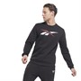 Reebok Mens Training Essentials Vector Crew Sweatshirt Black/Classic Burgundy