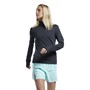 Reebok Womens Workout Ready 1/4 Zip Running Top Black