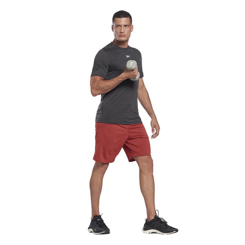 Reebok Mens Workout Ready Motionfresh Melange Top Night Black