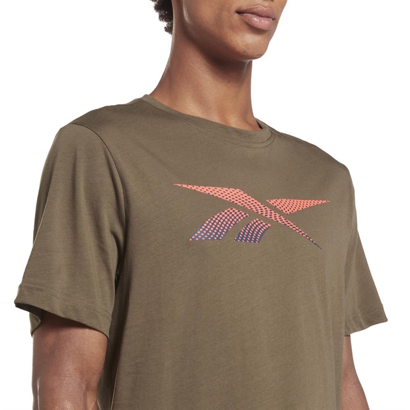 Reebok Mens Identity Logo T-Shirt Army Green