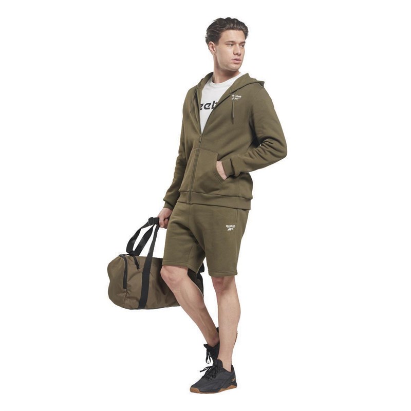 Reebok Mens Identity Fleece Shorts Army Green