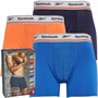Reebok Mens Lucas Performance Three Pack Medium Trunks Smash Orange/Vector Blue/Vector Navy