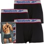 Reebok Mens Mason Performance Three Pack Short Trunks Black/Pure Grey