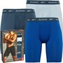Reebok Mens Gorman Performance Three Pack Long Trunks Blue/Hoops Blue/Vector Blue