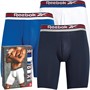 Reebok Mens Ludvig Performance Three Pack Long Trunks White/Vector Blue/Vector Navy