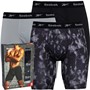 Reebok Mens Fernie Performance Three Pack Long Trunks Black/Black Print/Pure Grey