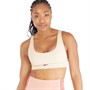 Reebok Womens Stripped Minimalist Sports Bra Soft Ecru