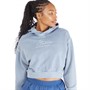 Reebok Womens Les Mills Natural Dye Cropped Hoodie Gable Grey