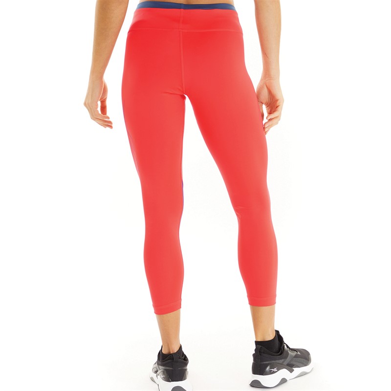 Reebok Womens Workout Ready Speedwick Big Logo Tight Leggings Dynamic Red