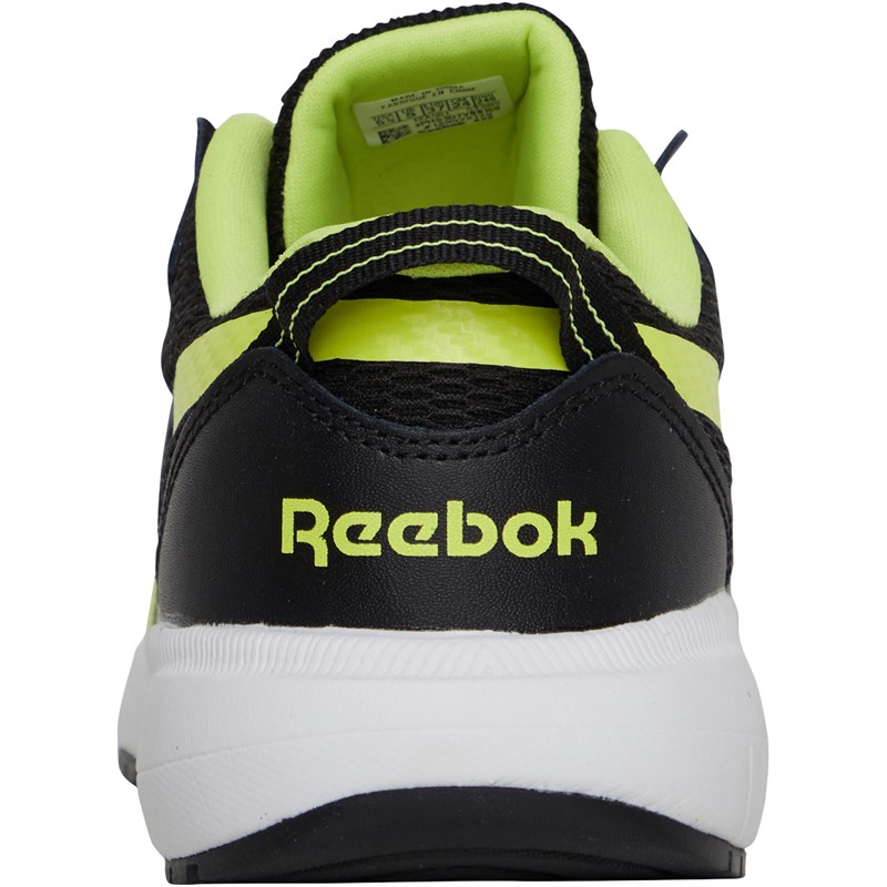 Reebok Boys Road Supreme Neutral Running Shoes Core Black/Pure Grey 6/Solar Acid Yellow